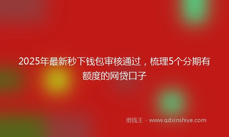 2025年最新秒下钱包审核通过，梳理5个分期有额度的网贷口子
