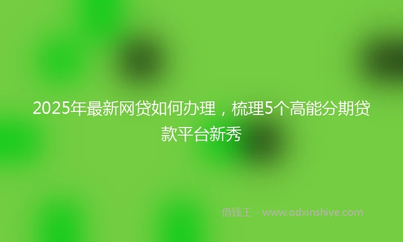 2025年最新网贷如何办理，梳理5个高能分期贷款平台新秀