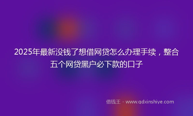 2025年最新没钱了想借网贷怎么办理手续，整合五个网贷黑户必下款的口子