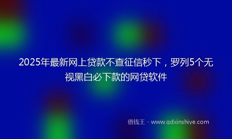 2025年最新网上贷款不查征信秒下，罗列5个无视黑白必下款的网贷软件