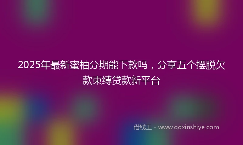 2025年最新蜜柚分期能下款吗，分享五个摆脱欠款束缚贷款新平台