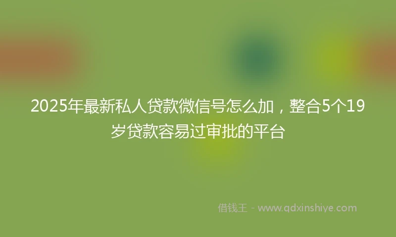 2025年最新私人贷款微信号怎么加，整合5个19岁贷款容易过审批的平台