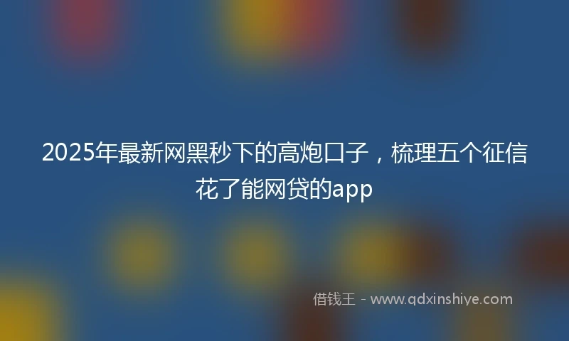 2025年最新网黑秒下的高炮口子，梳理五个征信花了能网贷的app