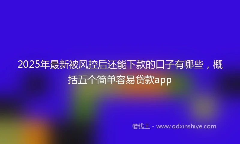 2025年最新被风控后还能下款的口子有哪些，概括五个简单容易贷款app