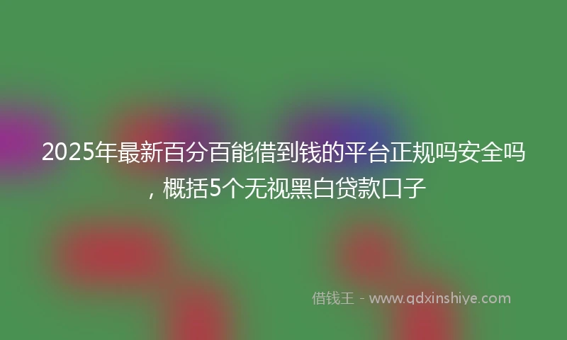 2025年最新百分百能借到钱的平台正规吗安全吗，概括5个无视黑白贷款口子