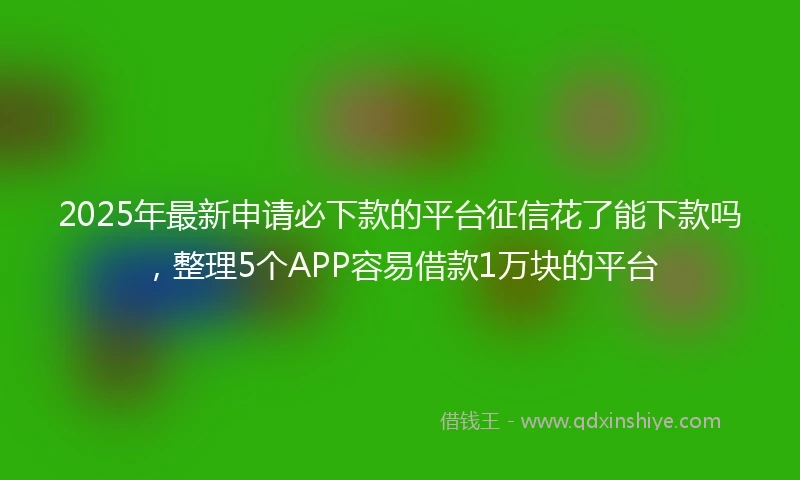 2025年最新申请必下款的平台征信花了能下款吗，整理5个APP容易借款1万块的平台