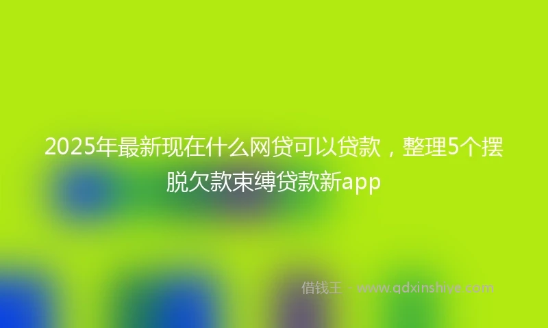 2025年最新现在什么网贷可以贷款，整理5个摆脱欠款束缚贷款新app