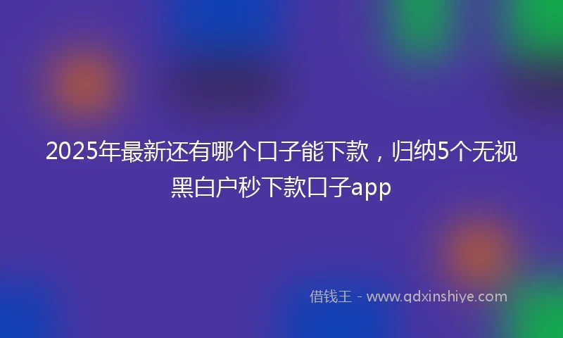 2025年最新还有哪个口子能下款，归纳5个无视黑白户秒下款口子app