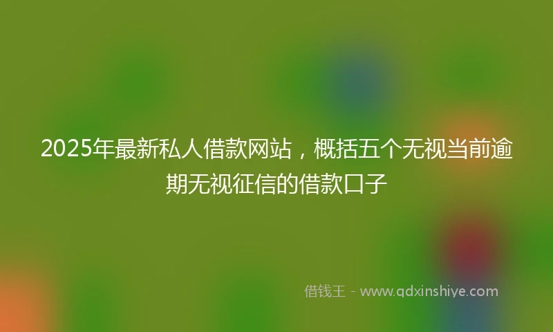 2025年最新私人借款网站，概括五个无视当前逾期无视征信的借款口子