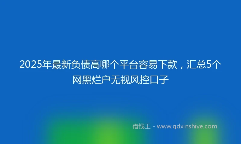2025年最新负债高哪个平台容易下款，汇总5个网黑烂户无视风控口子