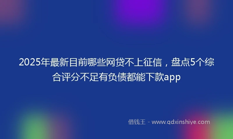 2025年最新目前哪些网贷不上征信，盘点5个综合评分不足有负债都能下款app
