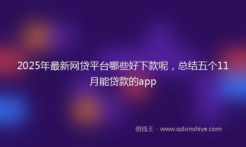 2025年最新网贷平台哪些好下款呢，总结五个11月能贷款的app