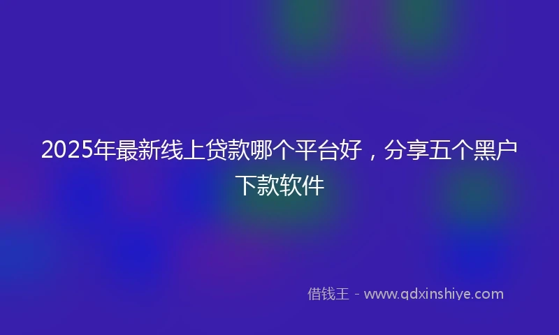 2025年最新线上贷款哪个平台好，分享五个黑户下款软件