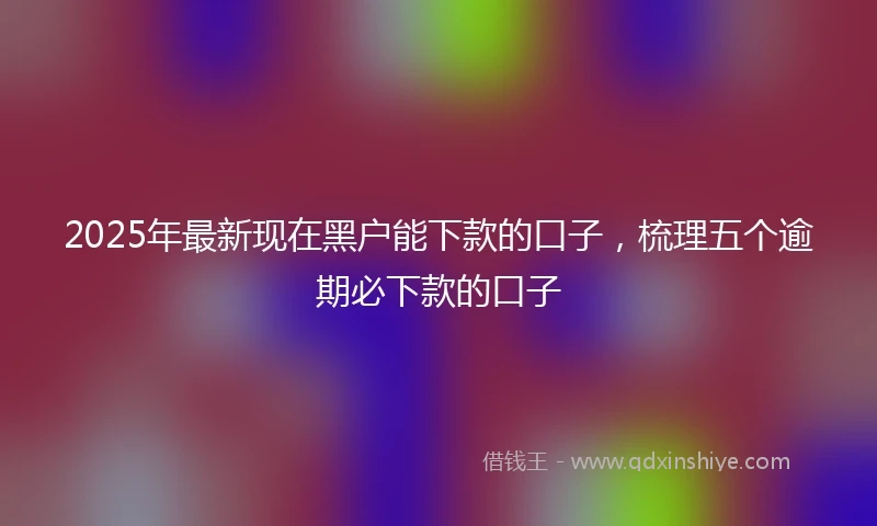 2025年最新现在黑户能下款的口子，梳理五个逾期必下款的口子