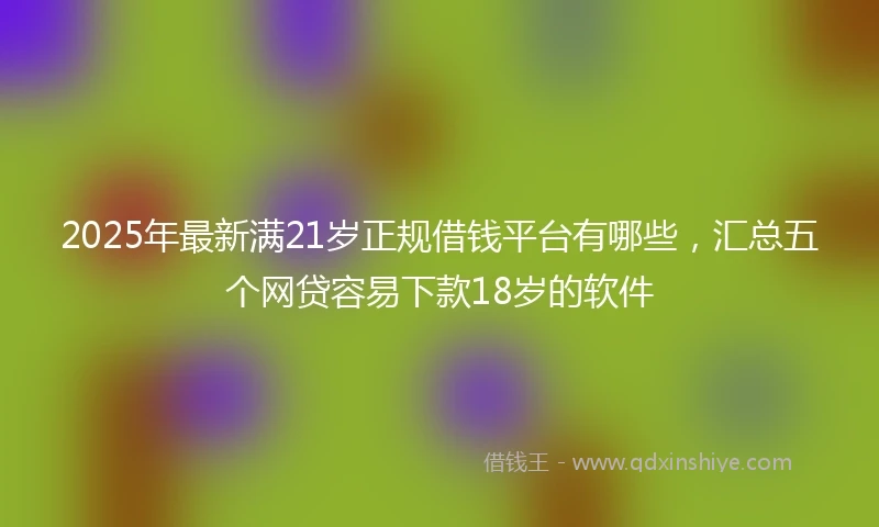 2025年最新满21岁正规借钱平台有哪些，汇总五个网贷容易下款18岁的软件