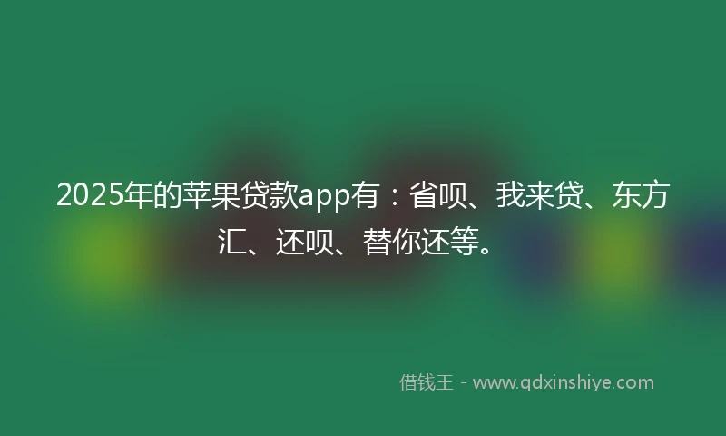 2025年的苹果贷款app有：省呗、我来贷、东方汇、还呗、替你还等。