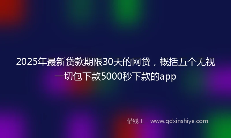 2025年最新贷款期限30天的网贷，概括五个无视一切包下款5000秒下款的app