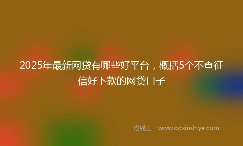 2025年最新网贷有哪些好平台，概括5个不查征信好下款的网贷口子