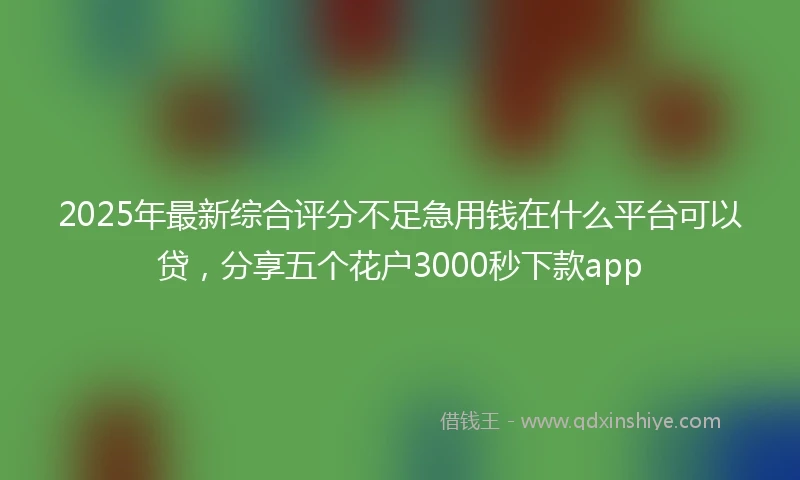 2025年最新综合评分不足急用钱在什么平台可以贷，分享五个花户3000秒下款app