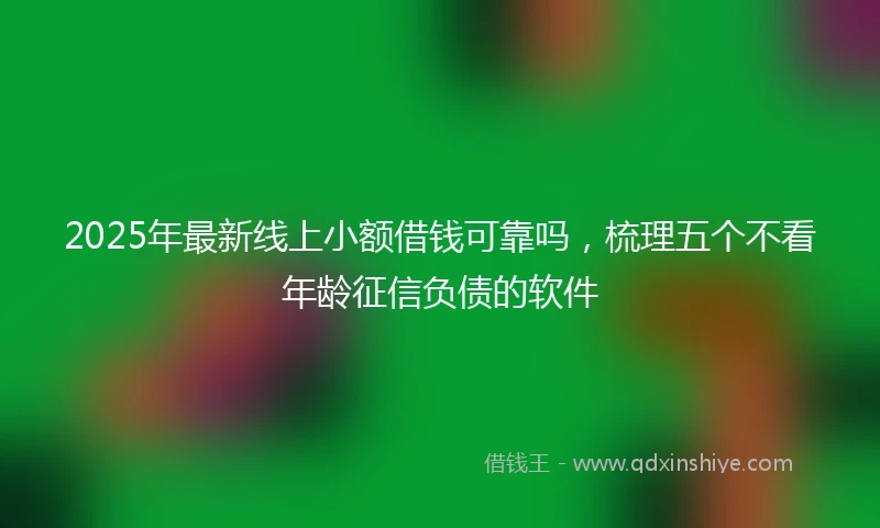 2025年最新线上小额借钱可靠吗，梳理五个不看年龄征信负债的软件