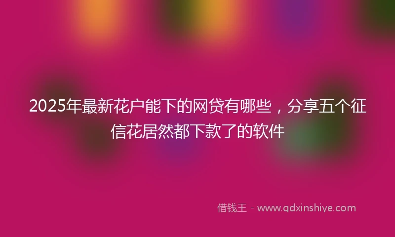 2025年最新花户能下的网贷有哪些，分享五个征信花居然都下款了的软件