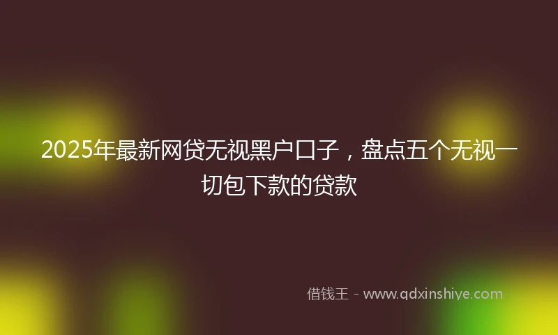 2025年最新网贷无视黑户口子，盘点五个无视一切包下款的贷款