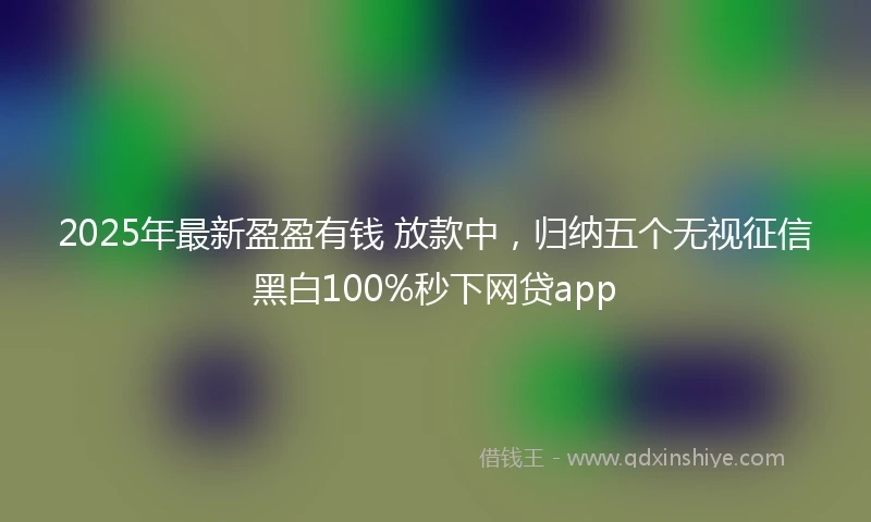 2025年最新盈盈有钱 放款中，归纳五个无视征信黑白100%秒下网贷app