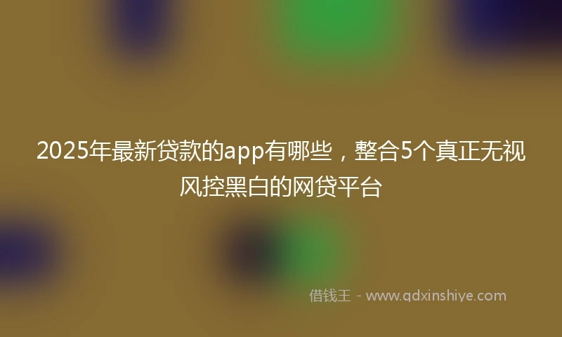 2025年最新贷款的app有哪些，整合5个真正无视风控黑白的网贷平台