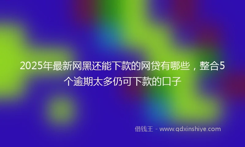2025年最新网黑还能下款的网贷有哪些，整合5个逾期太多仍可下款的口子