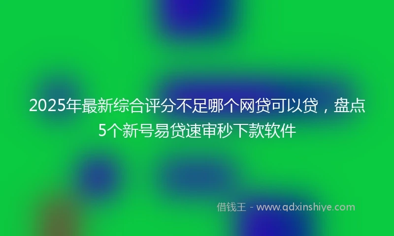 2025年最新综合评分不足哪个网贷可以贷，盘点5个新号易贷速审秒下款软件