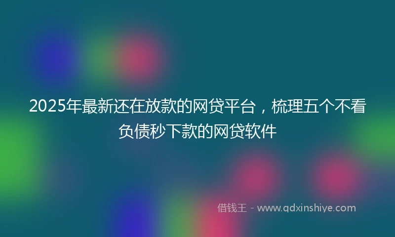 2025年最新还在放款的网贷平台，梳理五个不看负债秒下款的网贷软件