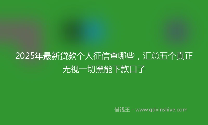 2025年最新贷款个人征信查哪些，汇总五个真正无视一切黑能下款口子