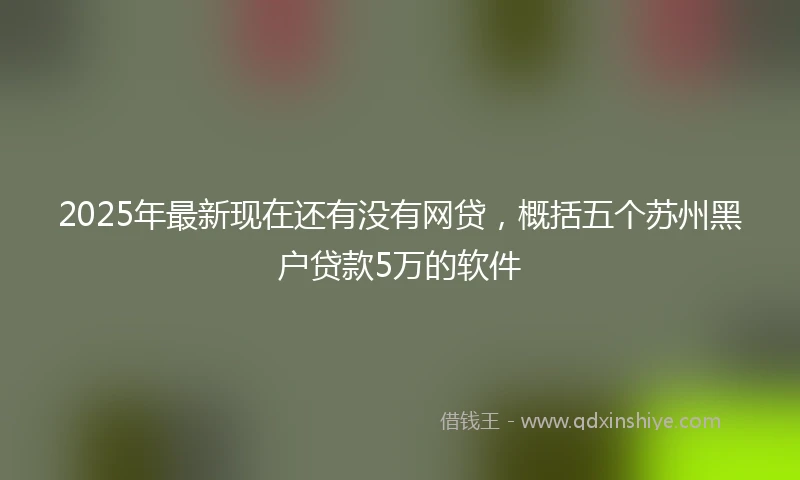 2025年最新现在还有没有网贷，概括五个苏州黑户贷款5万的软件