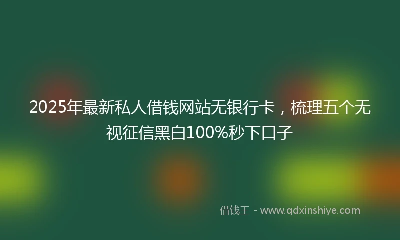 2025年最新私人借钱网站无银行卡，梳理五个无视征信黑白100%秒下口子