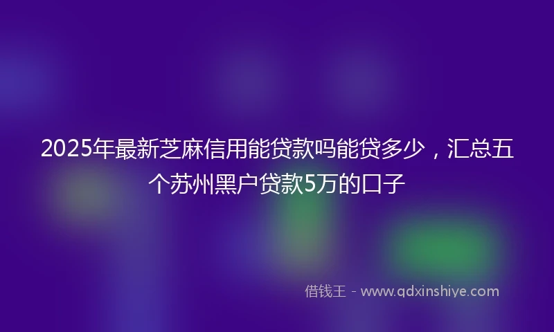 2025年最新芝麻信用能贷款吗能贷多少，汇总五个苏州黑户贷款5万的口子
