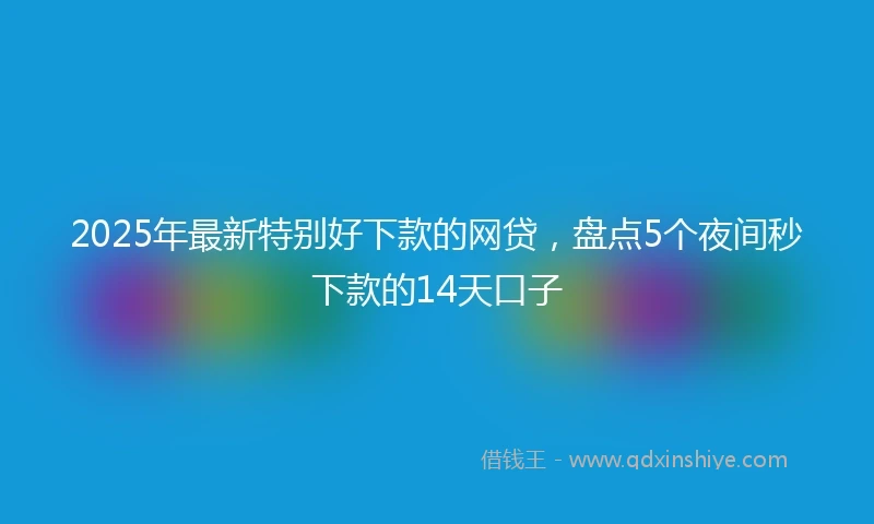 2025年最新特别好下款的网贷，盘点5个夜间秒下款的14天口子