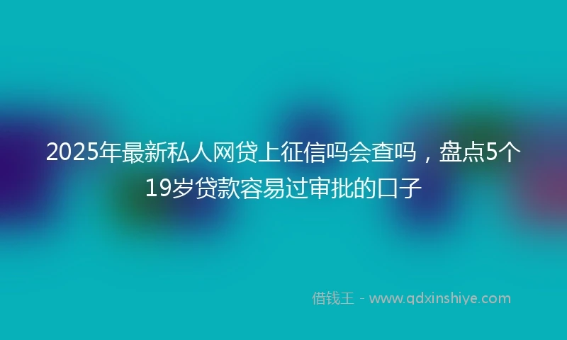 2025年最新私人网贷上征信吗会查吗，盘点5个19岁贷款容易过审批的口子