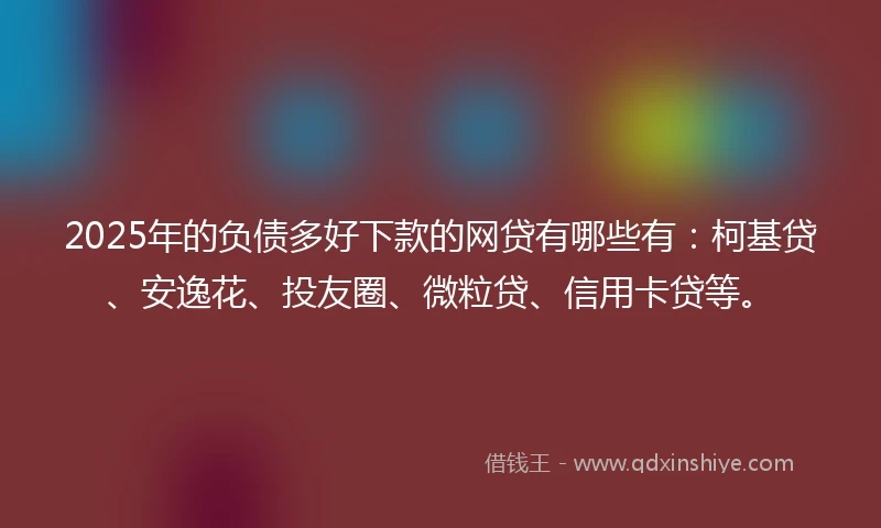 2025年的负债多好下款的网贷有哪些有：柯基贷、安逸花、投友圈、微粒贷、信用卡贷等。