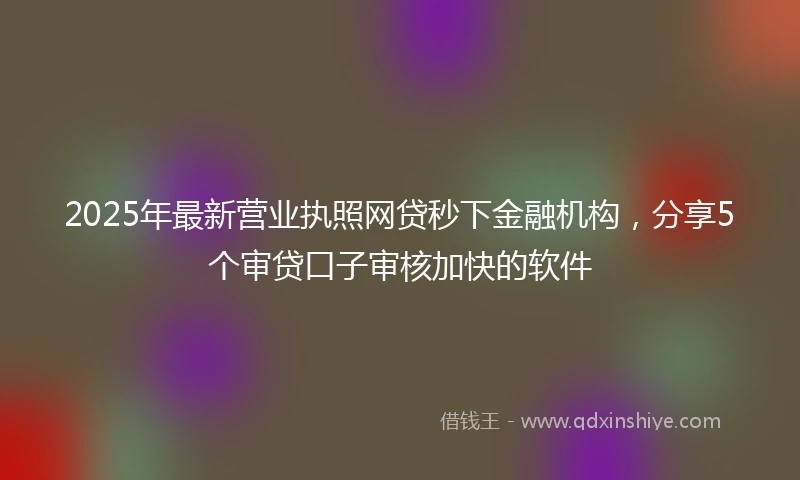 2025年最新营业执照网贷秒下金融机构,分享5个审贷口子审核加快的软件