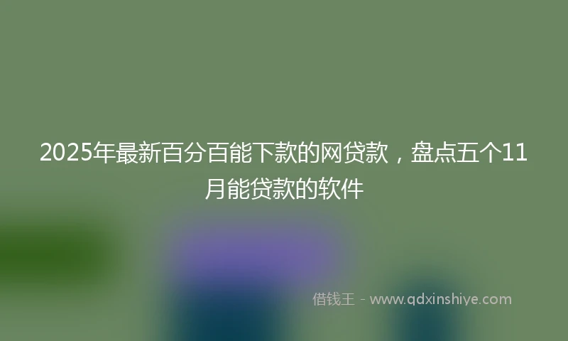 2025年最新百分百能下款的网贷款，盘点五个11月能贷款的软件