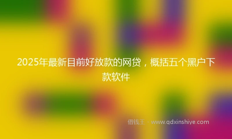 2025年最新目前好放款的网贷，概括五个黑户下款软件