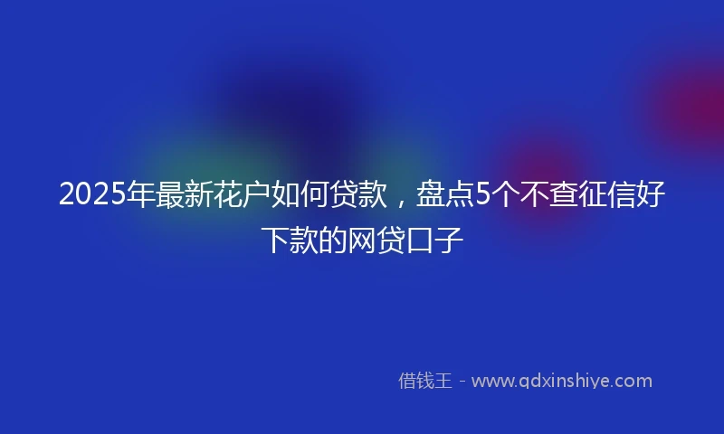 2025年最新花户如何贷款，盘点5个不查征信好下款的网贷口子