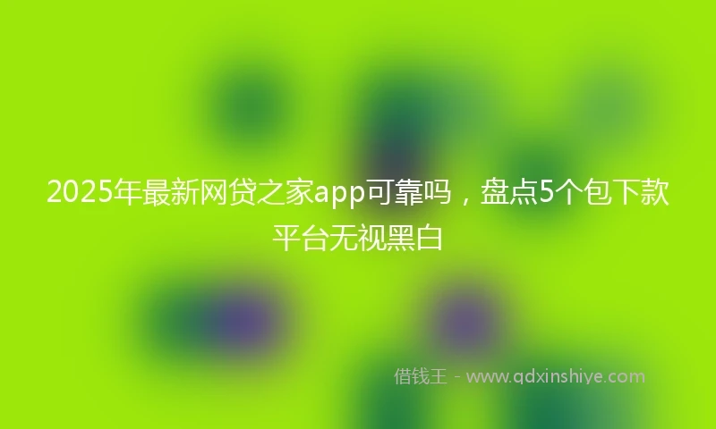 2025年最新网贷之家app可靠吗，盘点5个包下款平台无视黑白
