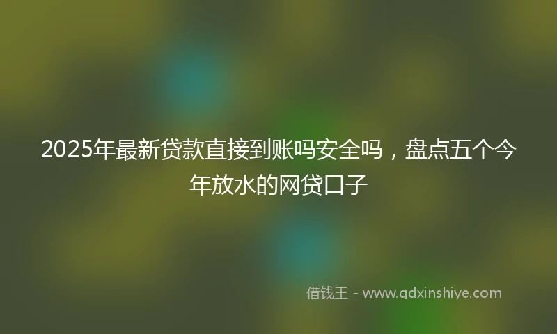 2025年最新贷款直接到账吗安全吗，盘点五个今年放水的网贷口子