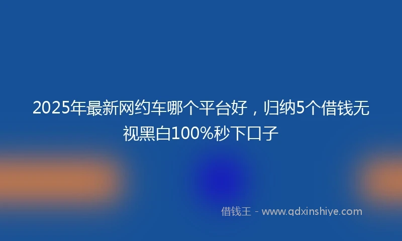 2025年最新网约车哪个平台好，归纳5个借钱无视黑白100%秒下口子