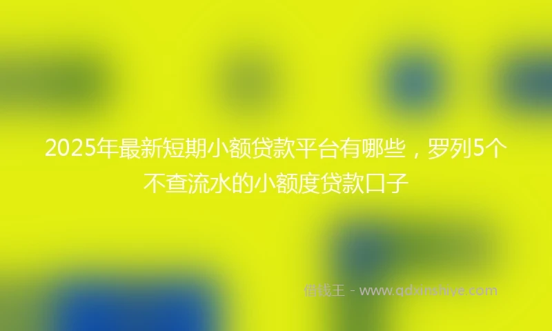 2025年最新短期小额贷款平台有哪些，罗列5个不查流水的小额度贷款口子