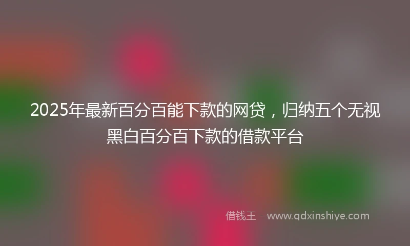 2025年最新百分百能下款的网贷，归纳五个无视黑白百分百下款的借款平台