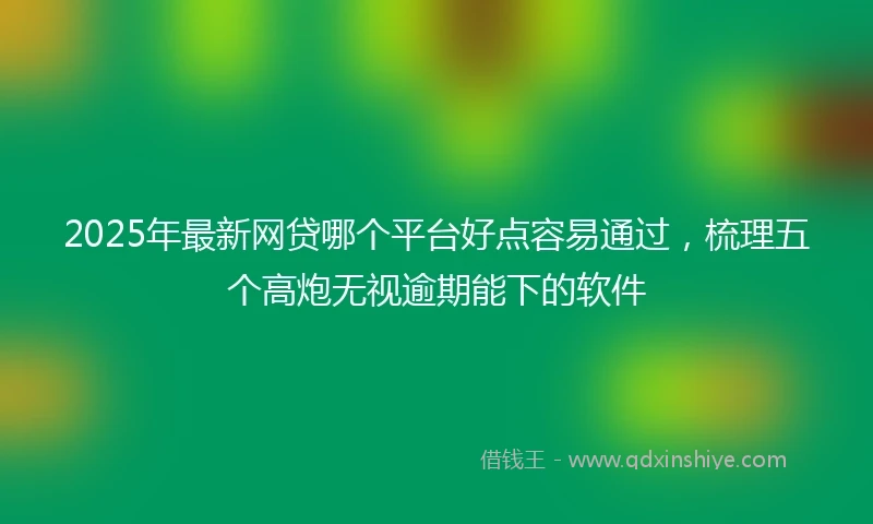 2025年最新网贷哪个平台好点容易通过，梳理五个高炮无视逾期能下的软件