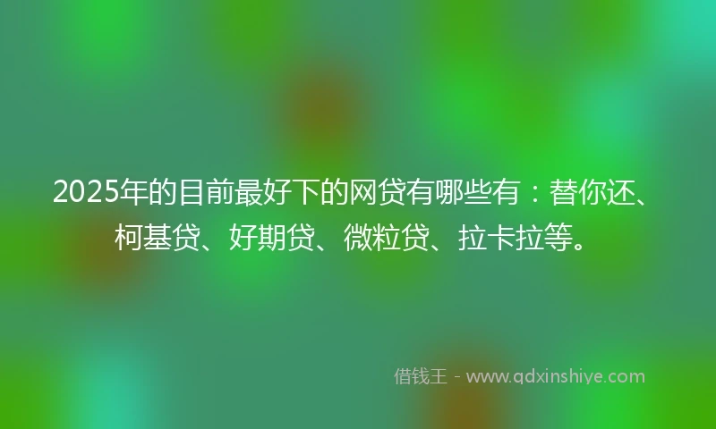 2025年的目前最好下的网贷有哪些有：替你还、柯基贷、好期贷、微粒贷、拉卡拉等。