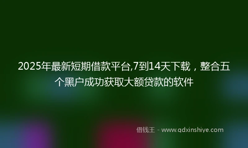 2025年最新短期借款平台,7到14天下载，整合五个黑户成功获取大额贷款的软件